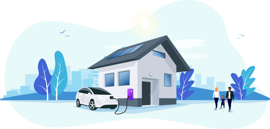 Borne de recharge pour véhicules électriques à domicile
